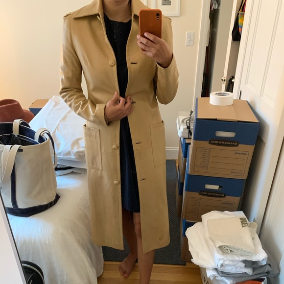 Vintage Celine Cream Leather Trench Coat size 38 - Picture 13 of 14